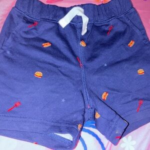 Carter's Navy Shorts with Fun Food Print